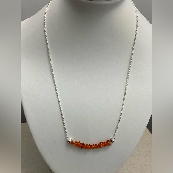 NEW Genuine precious Amber chips necklace - Picture 2 of 2